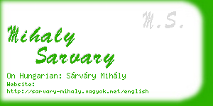 mihaly sarvary business card